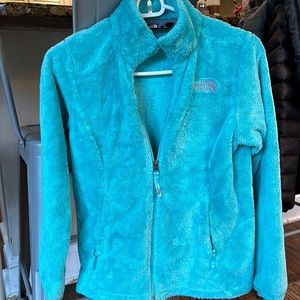 Girls north face fleece size medium 10/12 sea foam green
